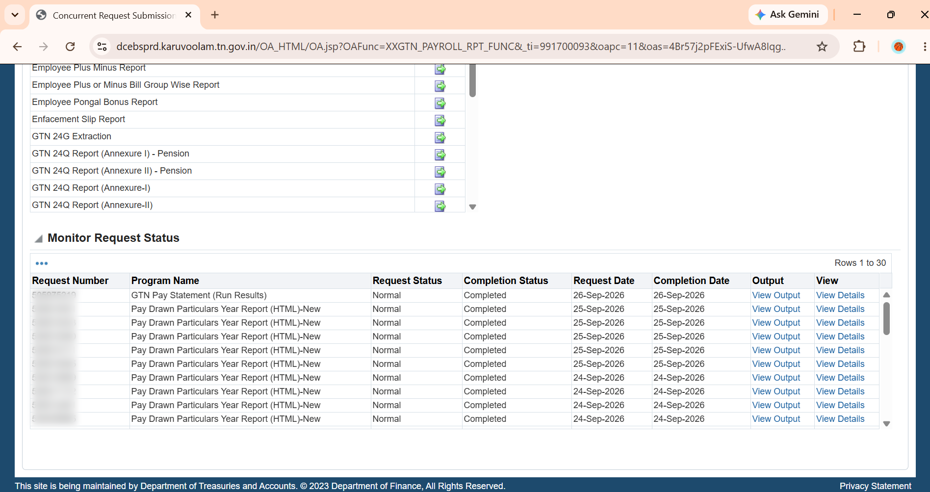 IFHRMS GTN Pay Statement (Run Results) Output Two
