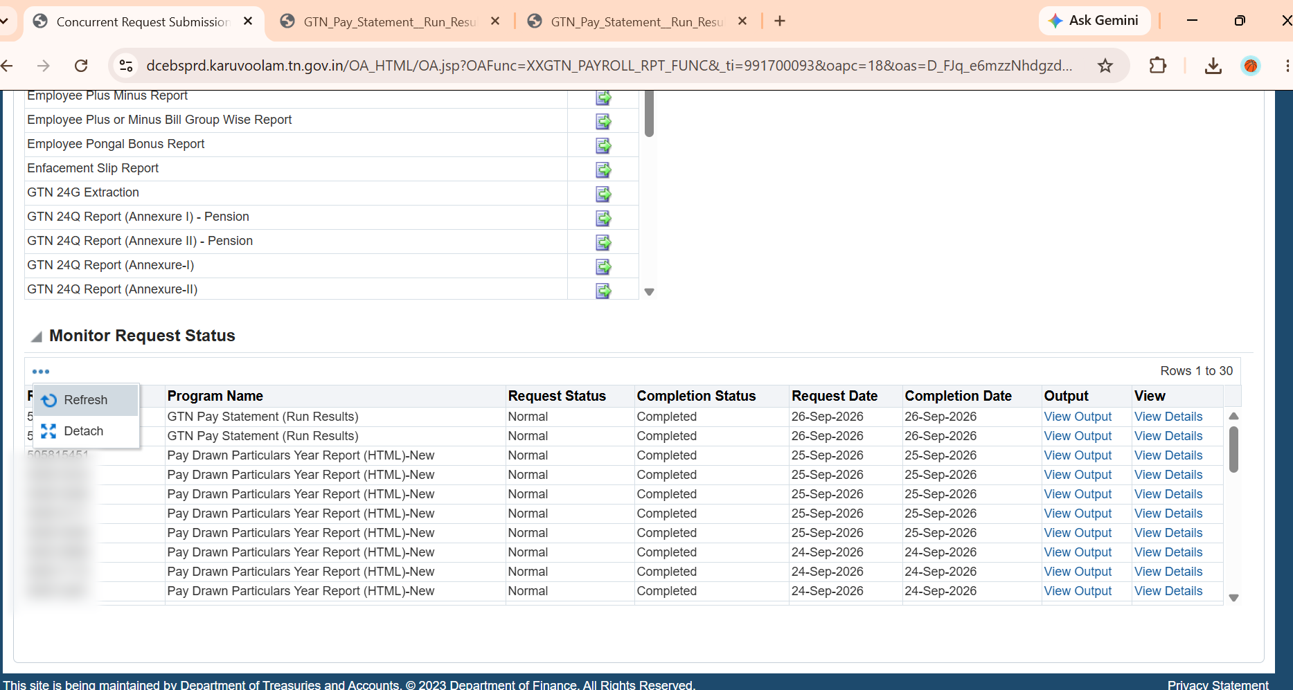 IFHRMS GTN Pay Statement (Run Results) Output one