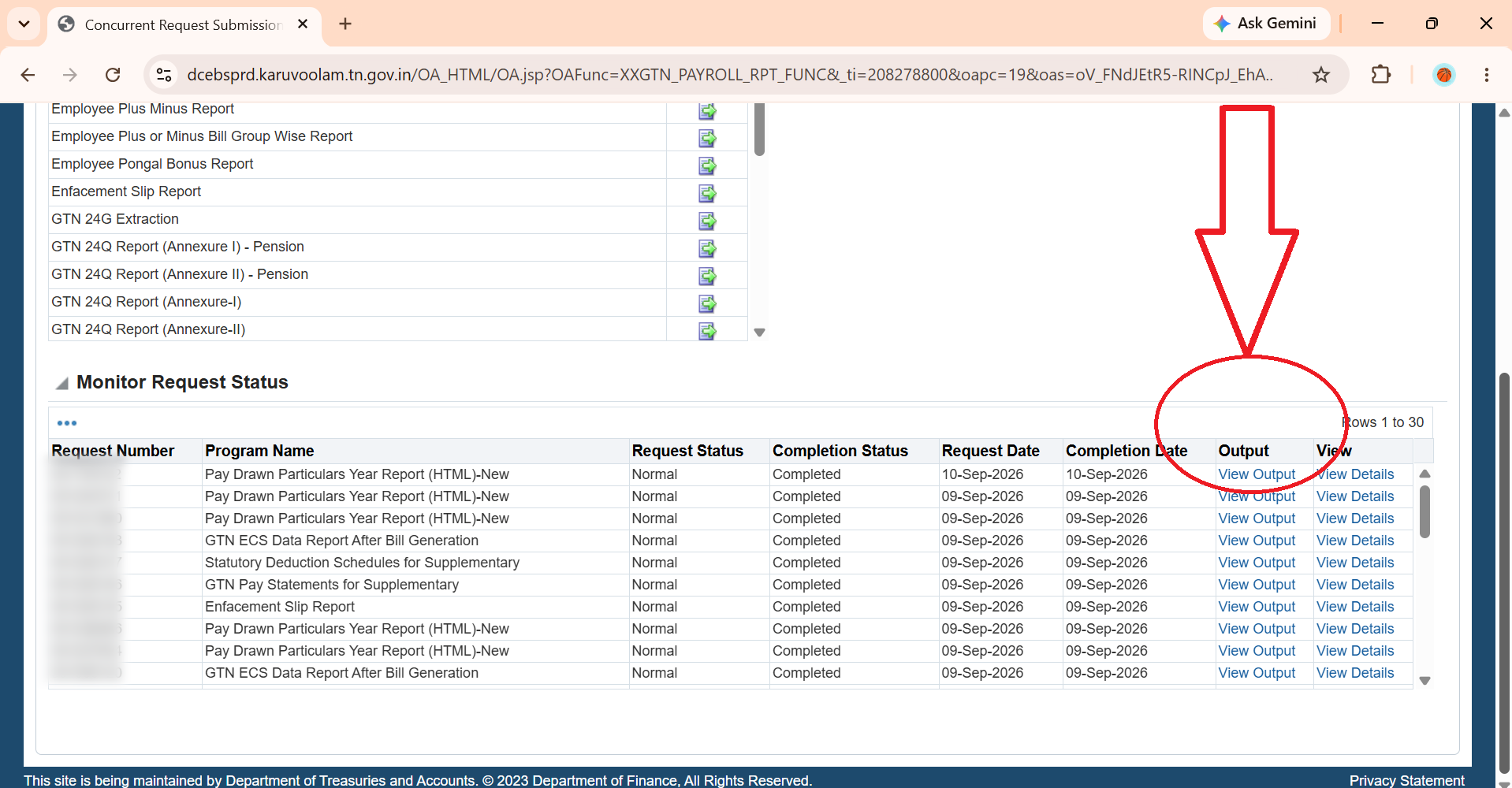 IFHRMS view output